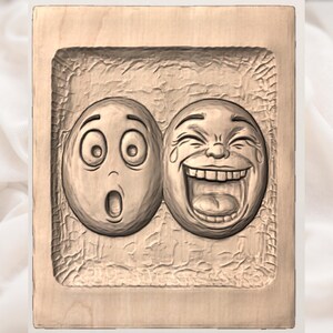 Funny Emoji Faces STL view 3