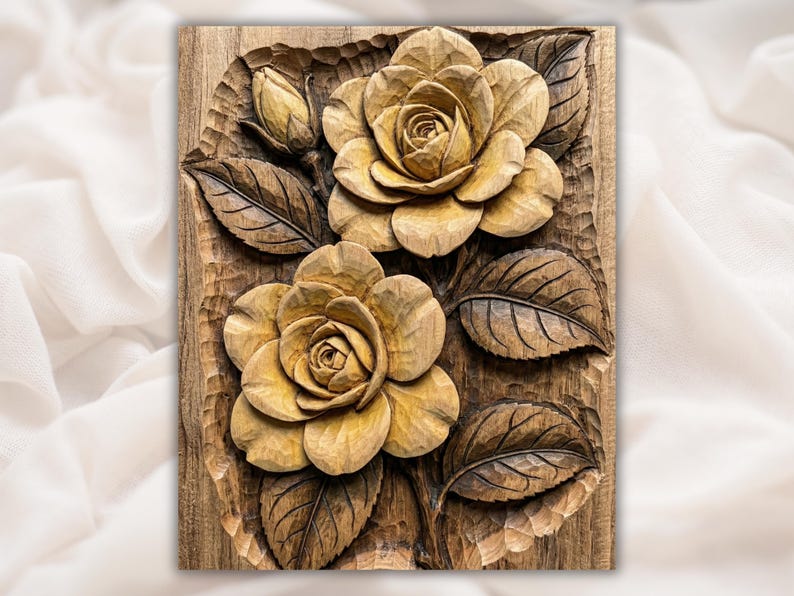 Rose Flowers 3D Relief STL for CNC Router
