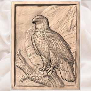 Patriotic Eagle Bas Relief STL view 2