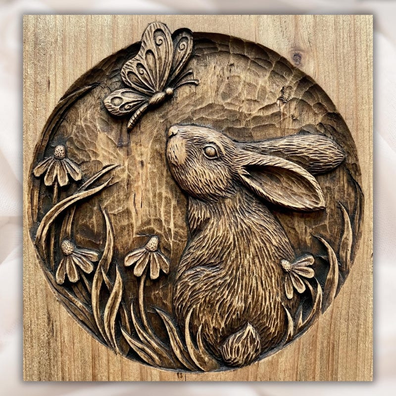 Spring R Color Pages Rabbit Wall Relief - Etsy