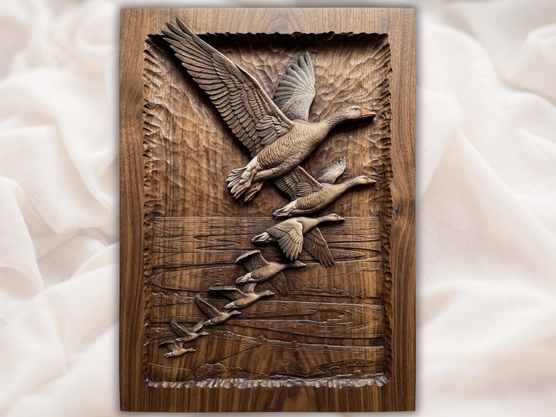Flying Geese 3D Relief STL for CNC Router