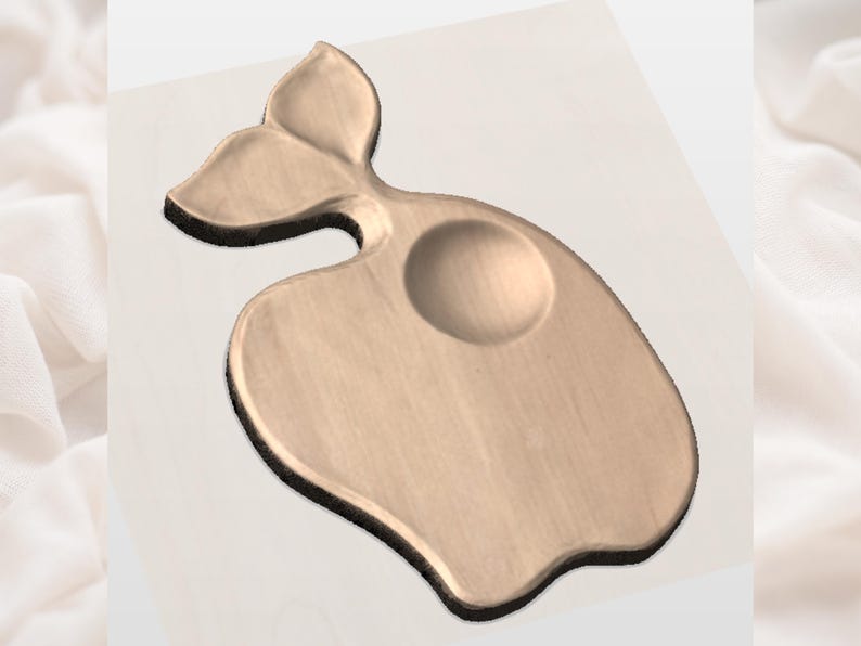 Whale Tail Cutting Board STL for CNC Router | Ocean Charcuterie Chop Board with Dip Bowl | Wooden Serving Tray 3D Model image 2