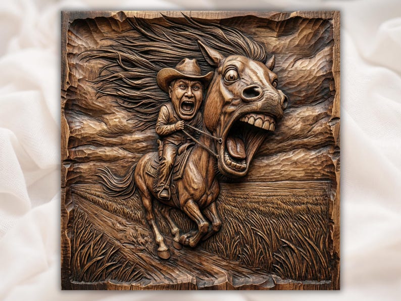 Crazy Horse Rider 3D Relief STL