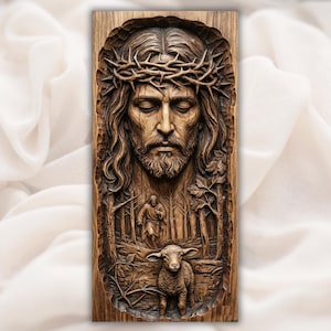 Jesus Crown of Thorns Relief STL view 1