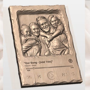 Custom 3D Bas Relief Portrait – Personalized STL File for CNC & Printing, Aspire view 3