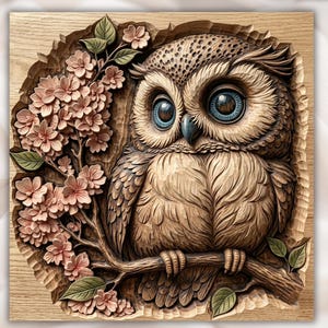 Owl Blossom STL view 1
