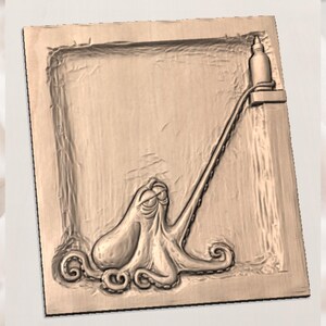 Funny Octopus Hot Sauce Relief STL view 2