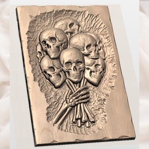 Skull Bouquet STL view 2