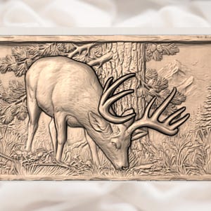 Antlered Deer Forest Scene STL view 2