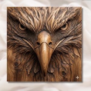 Eagle Head 3D Relief STL view 1