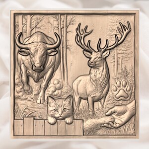 Wildlife Forest 3D Relief STL view 2
