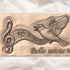 Songbird Music 3D Relief STL view 3