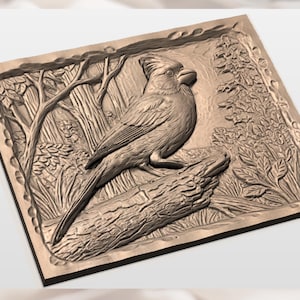 Cardinal Bird Relief STL view 3