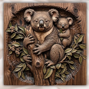 Koala Family STL view 1