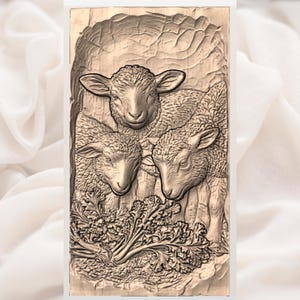 Lamb Trio Relief STL view 3