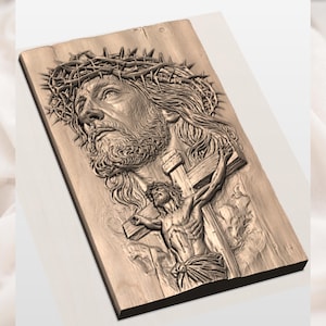 Face of Jesus Crucifixion 3D Relief STL view 3