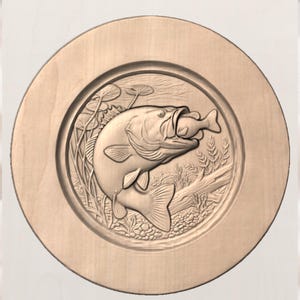 Largemouth Bass Relief STL view 2
