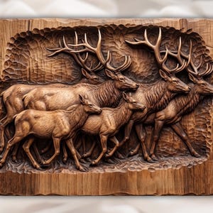 Elk Herd Relief STL view 1