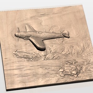 WW2 Air Battle 3D Relief STL File view 2