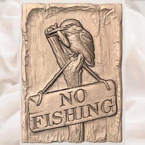 No Fishing Sign STL view 3