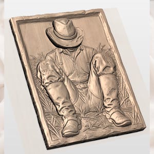 Cowboy Wall Panel STL view 2