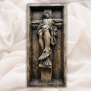 Jesus Crucifix 3D Relief STL view 1