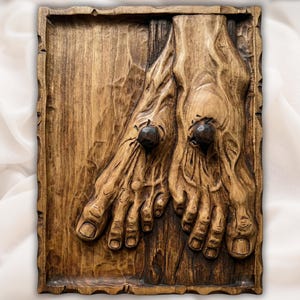 Crucifixion Nail Pierced Feet STL view 1