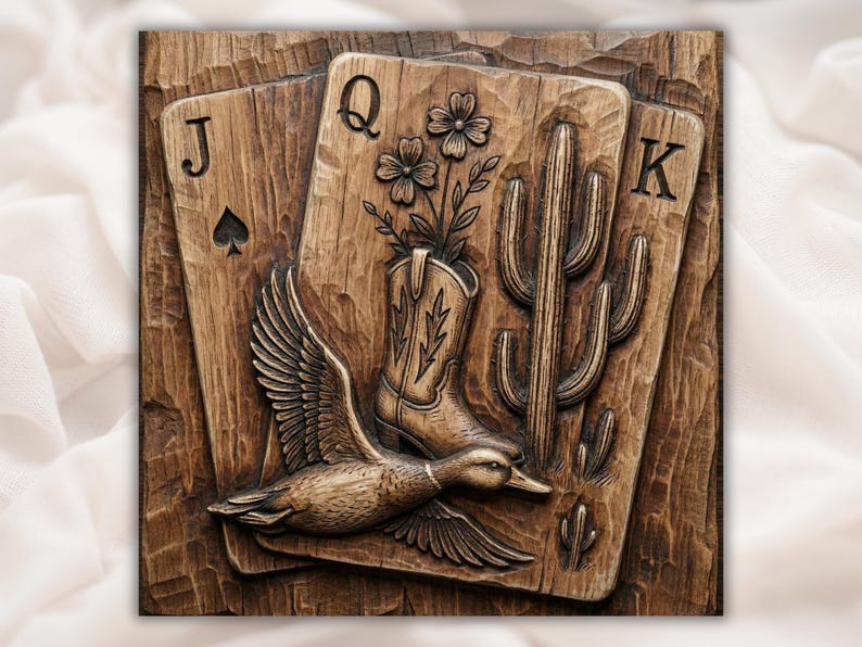 Western Playing Cards 3D Relief STL