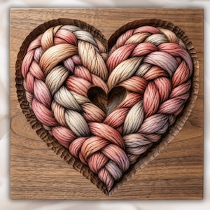 Braided Heart 3D Relief STL for CNC Router view 1