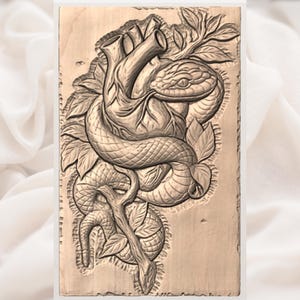 Serpent & Heart STL view 3