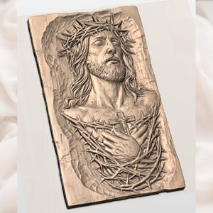 Jesus Crown of Thorns 3D Relief STL view 3