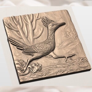 Running Roadrunner 3D Relief STL view 3