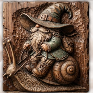 Wizard Gnome Snail STL view 1