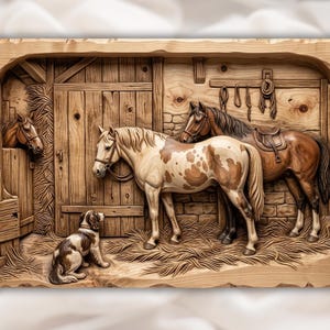 Horse Stable STL view 1