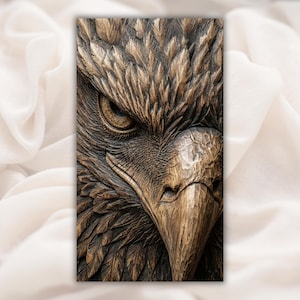 Bald Eagle Head STL 3D Relief view 1