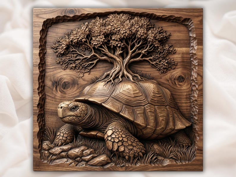 Tree of Life Tortoise 3D Relief STL