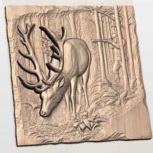 Elk Hunting Scene STL view 2
