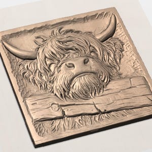 Highland Cow Relief STL view 2
