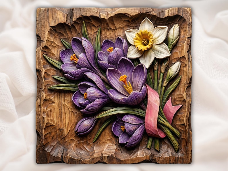Floral Bouquet 3D Relief STL