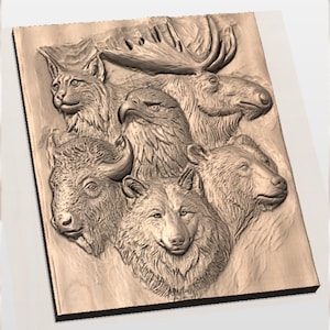 Wildlife Animals 3D Relief STL view 2