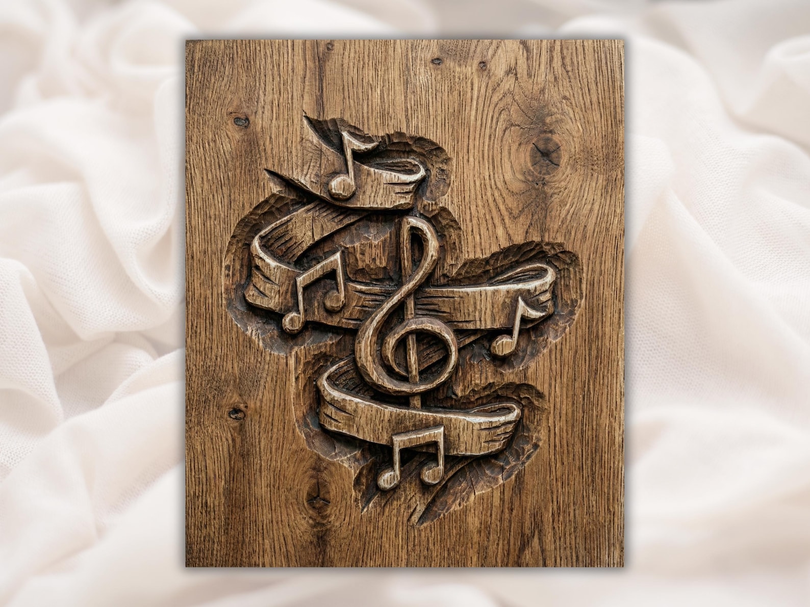 Music Notes Stl File Music Notes 3D Relief STL | Treble Clef Wood Carving File | Musical ...