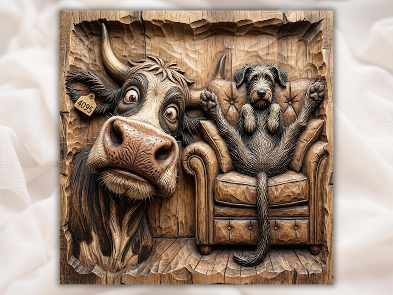 Funny Cow & Dog Relief STL