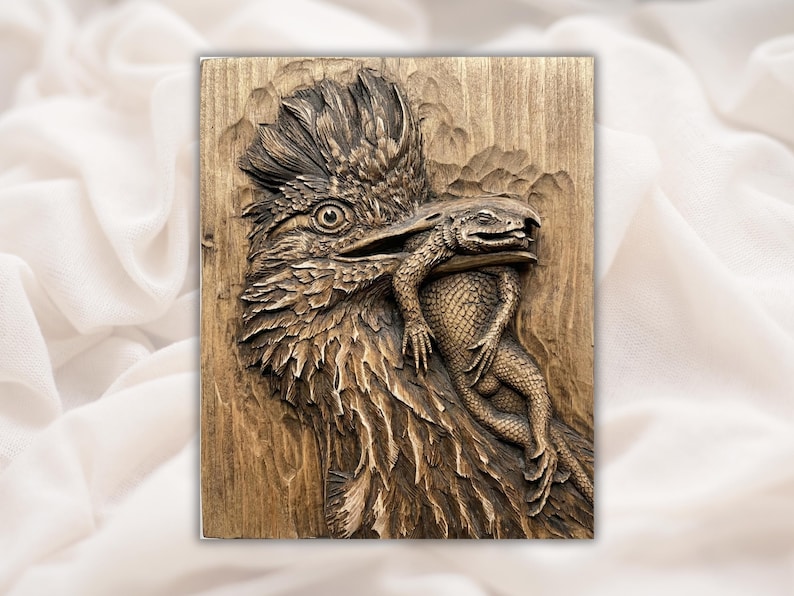 Roadrunner With Lizard 3D Relief STL