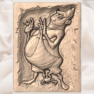 Funny Fat Man Relief STL view 3