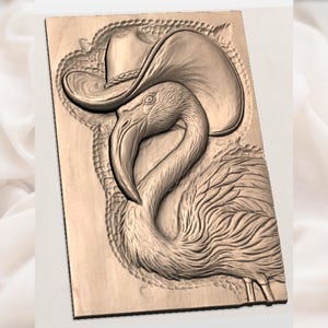 Flamingo Cowboy Hat STL view 2
