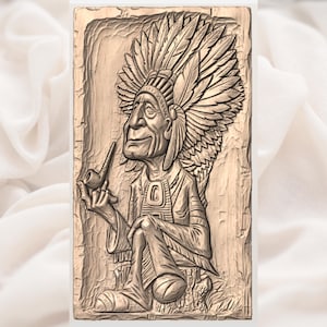Native American Chief Relief STL for CNC view 3
