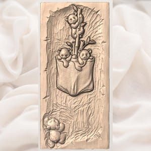 Cute Panda 3D Relief STL for CNC Router view 2
