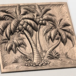 Palm Tree 3D Relief STL view 2