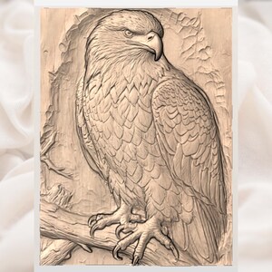 Bald Eagle 3D Relief STL view 2