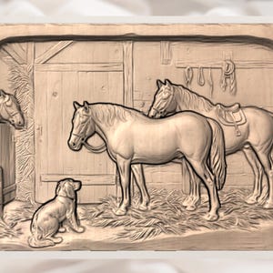 Horse Stable STL view 3